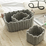 Yeknu  Woven Storage Basket, Nordic Style Dressing Table,torage Cotton Rope Storage Basket, Wardrobe Cotton Rope Weaving