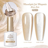 Yeknu  Gold Reflective Moonlight Gel Nail Polish Cat Magnetic Aurora Spar Glitter Semi-Permanant Varnish Nail Art Magnetic