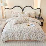 Yeknu Spring and summer pure cotton small fresh four-piece set, bedding sheet quilt cover, cotton student dormitory three-piece set