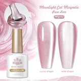Yeknu  Gold Reflective Moonlight Gel Nail Polish Cat Magnetic Aurora Spar Glitter Semi-Permanant Varnish Nail Art Magnetic