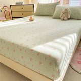 Yeknu Elastic Fitted Sheet Floral Style Bedsheet Soft Bed Cover Home Bed Linen Sheets drap de lit (Pillowcase Need Order)