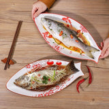 Yeknu  Nordic Cartoon Fish Plate Creative Steamed Dish Microwave Oven Available Household Restaurant Tableware Fish-shaped Dinner Plate
