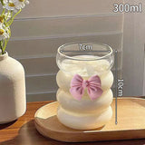 Yeknu  Cold Coffee Cups  Aesthetic Glass Cup Water Bottle Glasses for Drink Decorative Drinkware Cold Coffee Mug Cocktail Glass