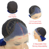 Yeknu  Dark Blue Wig Blue Lace Front Wig Pre Plucked Long Body Wave 13x4 Lace Wig Navy Blue Colored Synthetic Lace Front Wig 26 Inch