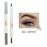 Yeknu  Double-ended fine-tip eyebrow pencil, waterproof, sweat-proof, smudge-proof, non-fading, natural color eyebrow pencil