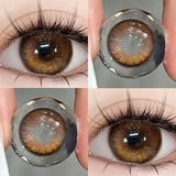 Yeknu  Brown Contact Lenses with Prescription 2pcs Colorful Korean Fashion Lenses Yearly Makeup Contact Lens Beauty Pupils