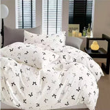 Yeknu  3 Piece Sheet Set  bowknot embroidery duvet cover Set ， comfortable Bedding Set Bedspread for All Season