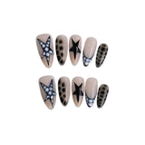 Yeknu  10pcs Handmade Press on Nails Sweet Cool y2k Short Cute Fake Nail Tips Wearable Reusable Ins Simple Korean Style False Nails