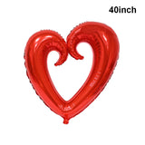 Yeknu  5Pcs Giant Foil Heart Balloon Romantic 40Inch Hook Heart Shaped Balloon Valentines Day Gift Wedding Decoration Birthday Supplies