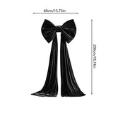 Yeknu  Retro Velvet Christmas Tree Bow Long Ribbon Soft Red Trailing Fabric Home Party Decoration Christmas Home And Holiday Decoration