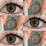 Yeknu  2PCS Myopia Eye Brown Lenses Contact Lenses for Eye Natural Brown Pupils Beauty Cosmetic Contacts Color Lenses Yearly