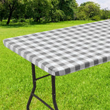 Yeknu  Olanly Rectangle Vinyl Table Cover Stretch Waterproof Table Covers Fitted Tablecloth For Home Party Camping Table Cloth Outdoor