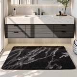 Yeknu  Tufting Marble Pattern Bathroom Mat Soft Tufted Bedroom Carpet Bedside Rug Bedroom Floor Anti Slip Tidy Pad Aesthetic Home Decor