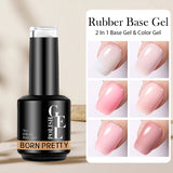 Yeknu  Rubber Base Gel Nail Polish Pink White Base Gel Top Coat Jelly Semi Transparen French Soak Off UV Nail Art Varnish