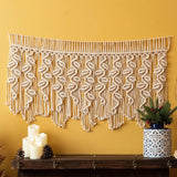 Yeknu Handwoven Macrame Tapestry Curtain Windown Haing Curtain Tapestry Boho Style Room Decoration Home Background