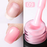 Yeknu  Rubber Base Gel Nail Polish Pink White Base Gel Top Coat Jelly Semi Transparen French Soak Off UV Nail Art Varnish