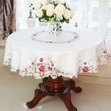 Yeknu  New Lace Tablecloth Pastoral round tablecloth Dining table cloths Home Embroidery table cover rose gold decoration house towel