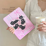 Yeknu  Cute little black cat For iPad 2024 2022 Pro Air 11 12.9 13 Case 9.7 10.2 5th 6th 7th 8th 9th 10th Generation Air 5 4 10.9 Cover