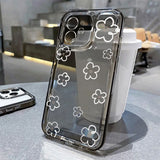 Yeknu  Small Flower Soft Case For iPhone 16 Pro Case iPhone 15 13 16e 11 12 14 17 Pro Max XR XS 7 8 Plus SE Shockproof Anti-drop Cover