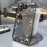 Yeknu  Clear Phone Case For iPhone 16e Case iPhone 13 15 11 14 12 16 17 Pro Max 8 7 Plus XR XS SE Cartoon Pattern Shockproof Soft Cover