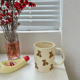 Yeknu Ins style teddy bear water cup, female design, niche retro mug