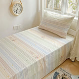 Yeknu  100% Pure Cotton Grid Pattern Bedding Set Skin Friendly Bedsheet Duvet Cover 2 Pillowcases Double Bedclothes for Home Dormitory