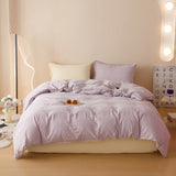 Yeknu Stripe Color Collision Shell Embroidery Student Dormitory Solid Color Four Piece Set