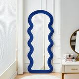 Yeknu Wavy Floor Mirror Big Full Body Items Irregular Cosmetics Mirror Garden Travel Moon Portable Custom Espelhos Home Decorations