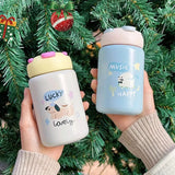 Yeknu  260ml/360ml Cute Stainless Steel 316 Thermal Flask With Straw Leak-Proof Mini Fashion Student Kids Thermal Bottle Travel Tumbler