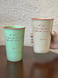 Yeknu Korean Sle Cerc Coffee Cup for Women Handheld Office Water Drinking Cup Juicy Milk Coffee Cup Artistic Design 200ml-400m...