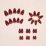 Yeknu  24 PCs Short French Simple Solid Nails with 1 Jelly Gel and 1 Nail File