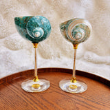 Yeknu  Handmade Shell wine glass conch cup design niche cocktail glass goblet ins style light luxury