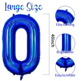 Yeknu  40Inch Navy Blue Number Balloons 0-9 Helium Balloon Laser Dark Blue Figure Golob Birthday Wedding Graduation Decoration Supplies
