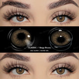 Yeknu  1 Pair Colored Contact Lenses with  Prescription Myopia Lenses Degree Natural Lenses Brown Lenses Yearly