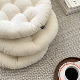 Yeknu  high-end tatami round dining chair strap chair cushion Japanese simple white square seat cushion sedentary