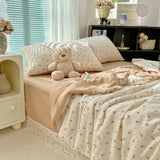 Yeknu  new cloud-feeling double-layer yarn summer quilt air conditioner quilt four-piece set soft small fresh machine washable