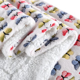 Yeknu Nordic Style Autumn and Winter Double Thickened Blanket Cute Butterfly Printed Lamb Fleece Cover Blanket Home Sofa Shawl Blanket
