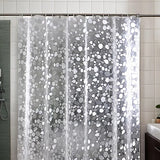 Yeknu  Transparent Waterproof Shower Curtain Bathroom Translucent Partition Curtain Easy Clean Wipe Mildew Proof Curtains with Hooks