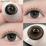 Yeknu  Contact Lenses Myopia Black Eye Color Lens Dioptric Degree Beauty Pupil Cosmetic for Eyes Natural Prescription Annual
