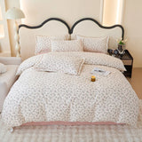 Yeknu Spring and summer pure cotton small fresh four-piece set, bedding sheet quilt cover, cotton student dormitory three-piece set