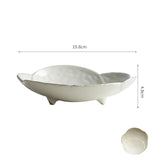 Yeknu  Japanese Creative Ceramic Plum Blossom Tripodia Tableware, Home Kitchen Restaurant Supplies, Steak Salad Fruit Dinner Plate, 1Pc
