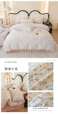 Yeknu Spring and summer pure cotton small fresh four-piece set, bedding sheet quilt cover, cotton student dormitory three-piece set