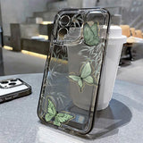 Yeknu  Gold Butterfly Phone Case For iPhone 17 16 15 11 13 12 14 Pro Max 16e Air 7 8 Plus XR SE Soft TPU Transparent Cover
