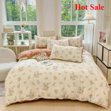 Yeknu  Class A super soft jacquard cloud yarn cotton four-piece set, bed sheet, bed hat, quilt cover, student dormitory bed