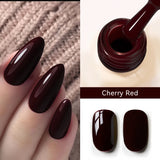 Yeknu  Cherry Red Gel Nail Polish 12ml Glossy Semi Permanent Soak Off UV LED Frosted Gel Nails Painting Varnish