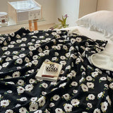Yeknu  Retro Jacquard  Blended Cover Blanket Multifunctional Sofa Nap Blanket Thick Blanket