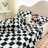 Yeknu New Panda Plush Autumn Winter Warm Blanket  Four-season Thermal Sofa Blanket for Throw Soft Comfortable Napping Blanket Knee Leg