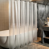 Yeknu  Transparent Waterproof Shower Curtain Bathroom Translucent Partition Curtain Easy Clean Wipe Mildew Proof Curtains with Hooks