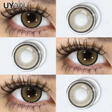 Yeknu  NEW Color Contact Lenses Beauty Brown Pupils Natural Black Contact Lenses Soft Colorful Makeup Eyes Gray Lenses Natural