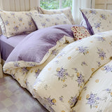Yeknu  Class A super soft jacquard cloud yarn cotton four-piece set, bed sheet, bed hat, quilt cover, student dormitory bed